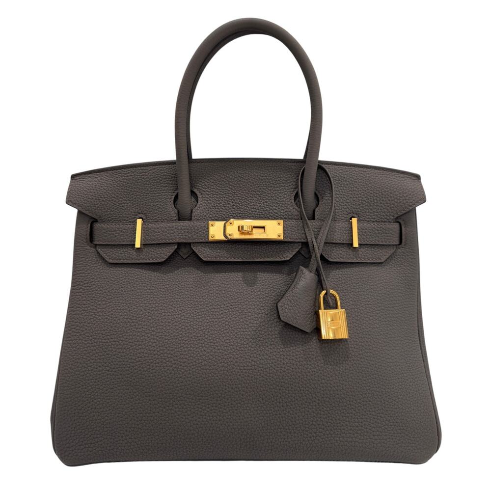 Hermes Birkin 30 Gris Etain Gray Togo Leather Gold Hardware
